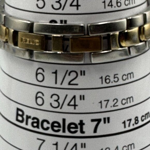 3/$30 Relic Watch Women Silver/ Gold Crystal Bezel Date Window MOP Dial 6.5" - Picture 14 of 16